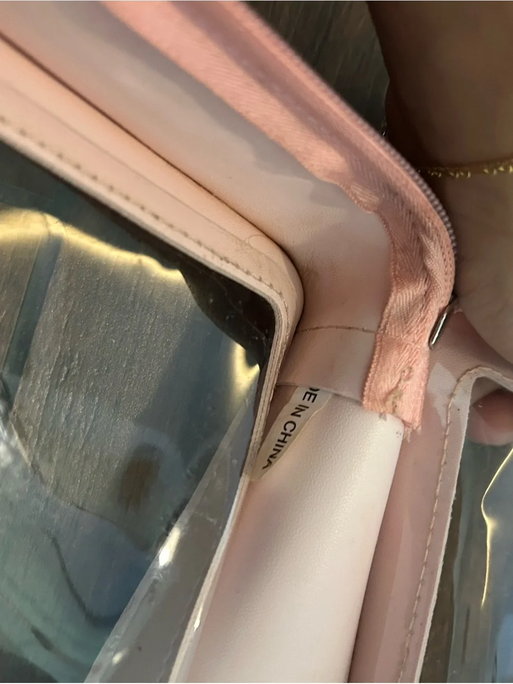 Set of 3 Clear Window Travel Pouches - Light Pink